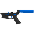 AR-15 Completed Two-Tone Lower Receiver with 6-Position Buffer Tube Assembly & Lower Parts Installed - Black and Flame Blue