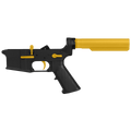 AR-15 Completed Two-Tone Lower Receiver with 6-Position Buffer Tube Assembly & Lower Parts Installed - Black and Gold