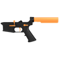 AR-15 Completed Two-Tone Lower Receiver with 6-Position Buffer Tube Assembly & Lower Parts Installed - Black and Tequila Sunrise Orange