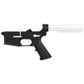 AR-15 Completed Two-Tone Lower Receiver with 6-Position Buffer Tube Assembly & Lower Parts Installed - Black and Storm Trooper White