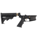 AR-15 Completed Two-Tone Lower Receiver with Adjustable M4 Stock Assembly & Lower Parts Installed - Black and Magpul FDE
