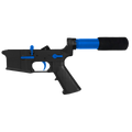 AR-15 Completed Two-Tone Lower Receiver with Pistol Buffer Tube Assembly & Lower Parts Installed - Black and Flame Blue