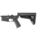 AR-15 Completed Two-Tone Lower Receiver with Adjustable Slim Line Stock- Black and Magpul FDE