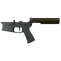 AR-15 Completed Two-Tone Billet Lower Receiver with 6-Position Buffer Tube - Black and Magpul ODG