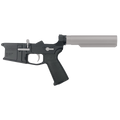 AR-15 Completed Two-Tone Billet Lower Receiver with 6-Position Buffer Tube - Black and Glacier Silver