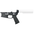 AR-15 Completed Two-Tone Billet Lower Receiver with 6-Position Buffer Tube - Black and Storm Trooper White