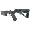 AR-15 Completed Two-Tone Billet Lower Receiver with Collapsible Mil Spec Stock - Black and Magpul ODG