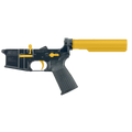AR-15 Completed Two-Tone Lower Receiver with 6 Position Buffer Tube & Lower Parts Installed - Black and Gold