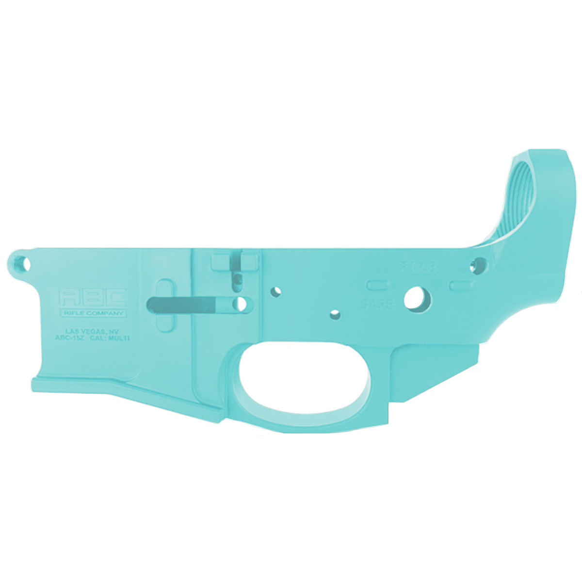 AR-15 Stripped Billet Aluminum ABC-15Z Multi- Cal Lower Receiver - Cerakote Robins Egg Blue