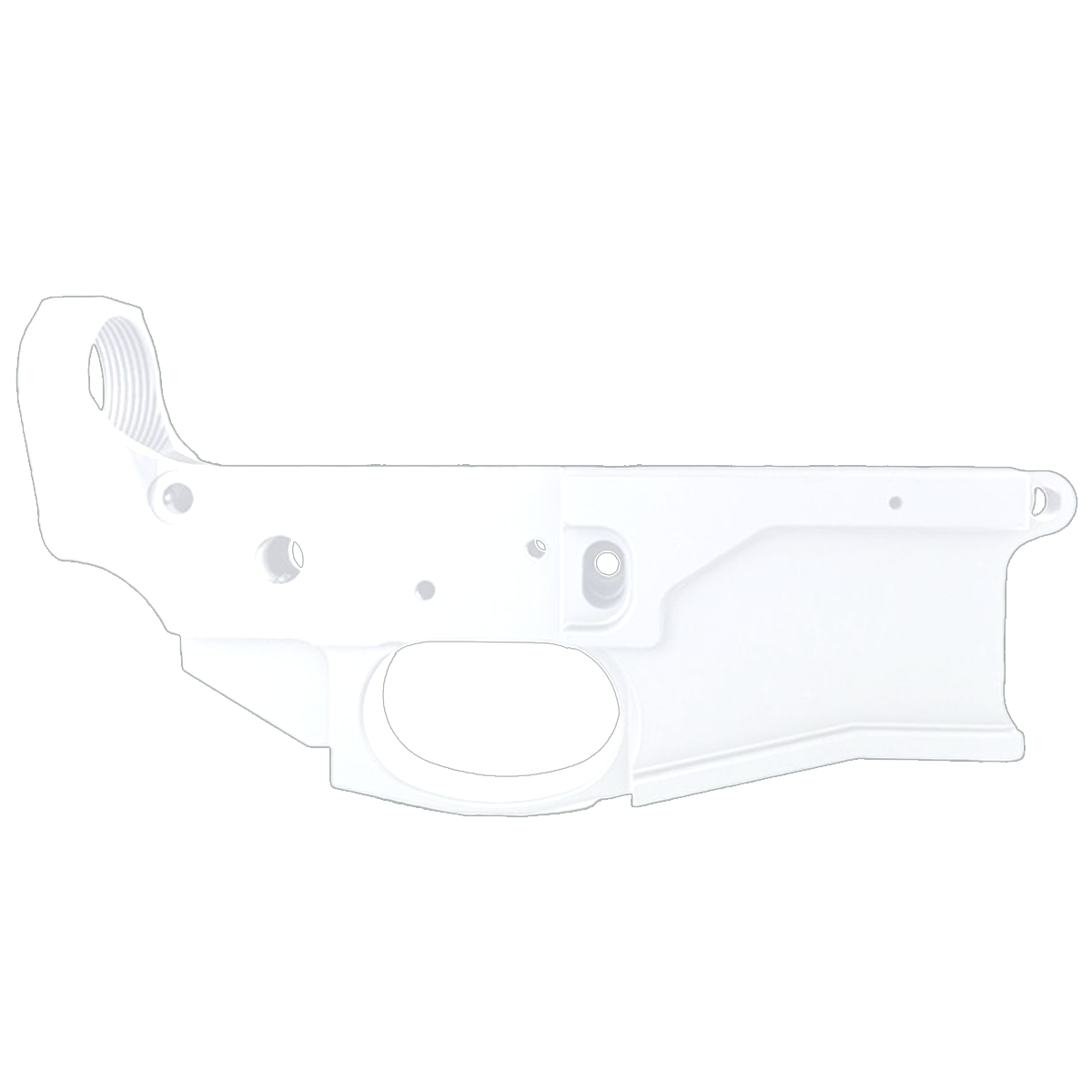 AR-15 Stripped Billet Aluminum ABC-15Z Multi- Cal Lower Receiver - Cerakote White