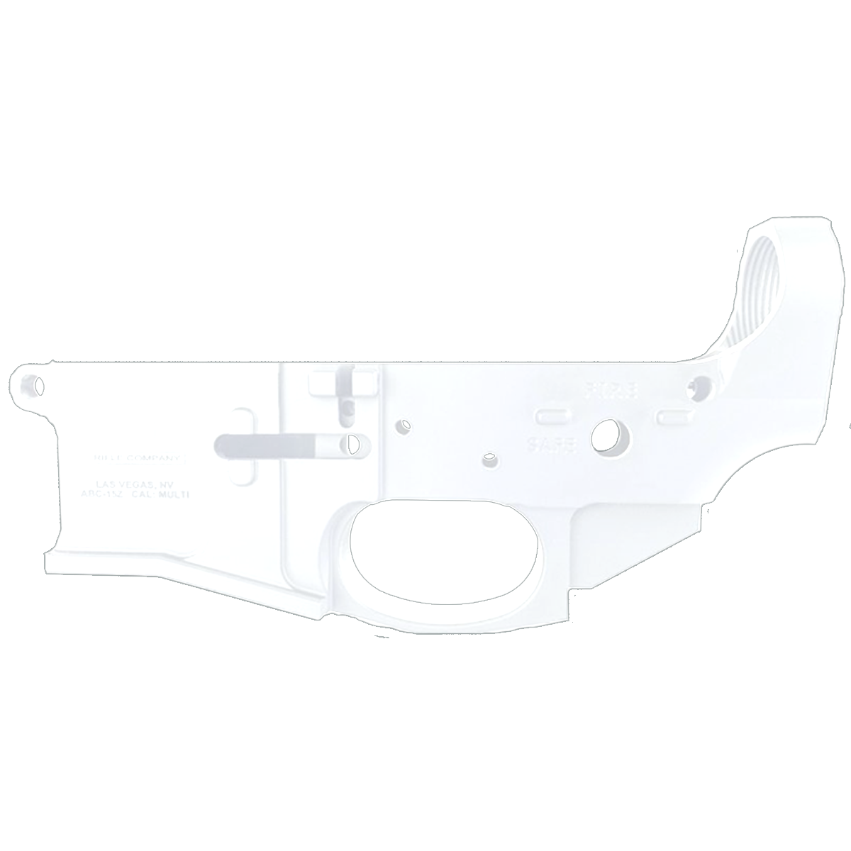 AR-15 Stripped Billet Aluminum ABC-15Z Multi- Cal Lower Receiver - Cerakote White