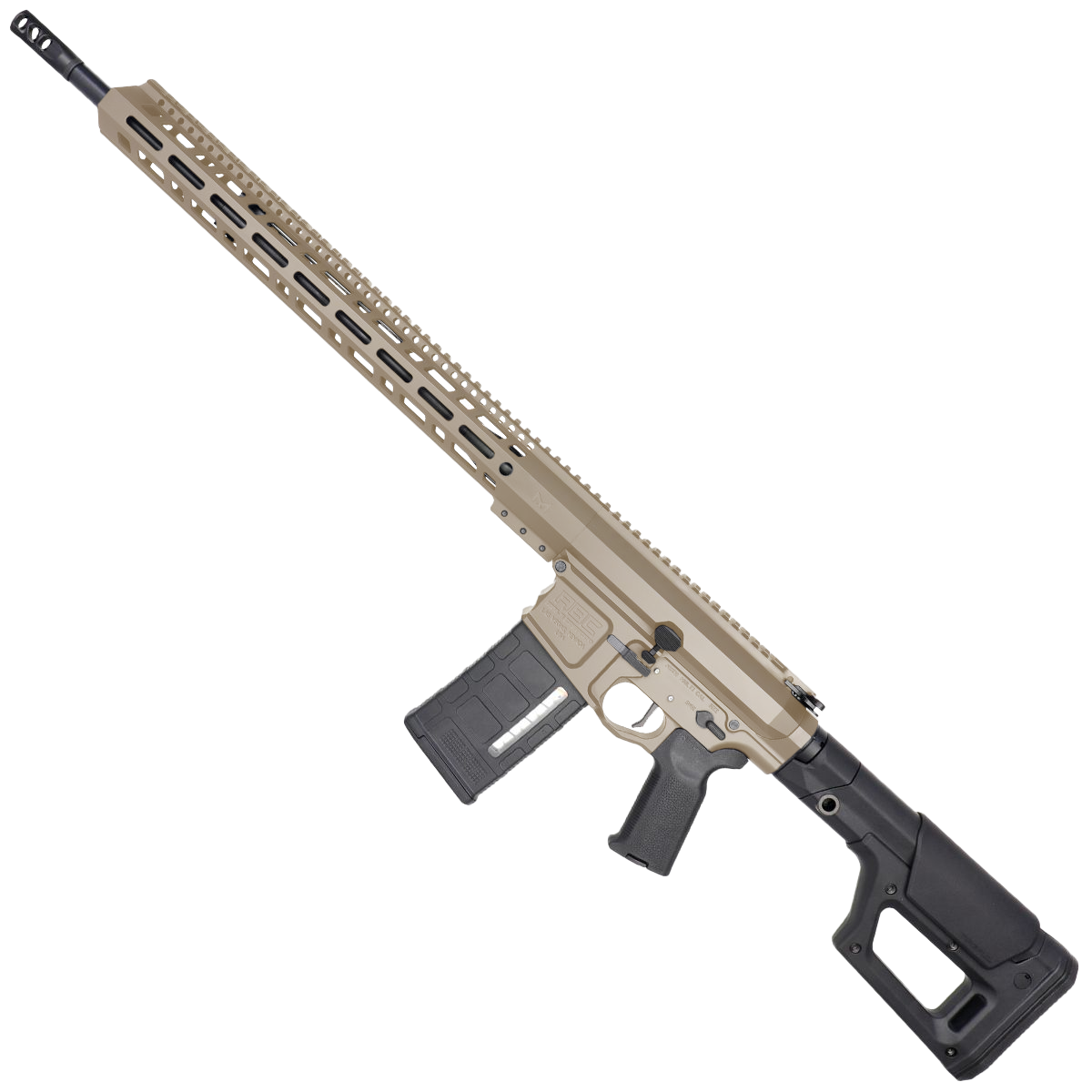 AR 6.5 Creedmoor Custom Semi Auto Rifle 20" Nitride Barrel 18" M-LOK Handguard Magpul PRS Stock - Flat Dark Earth