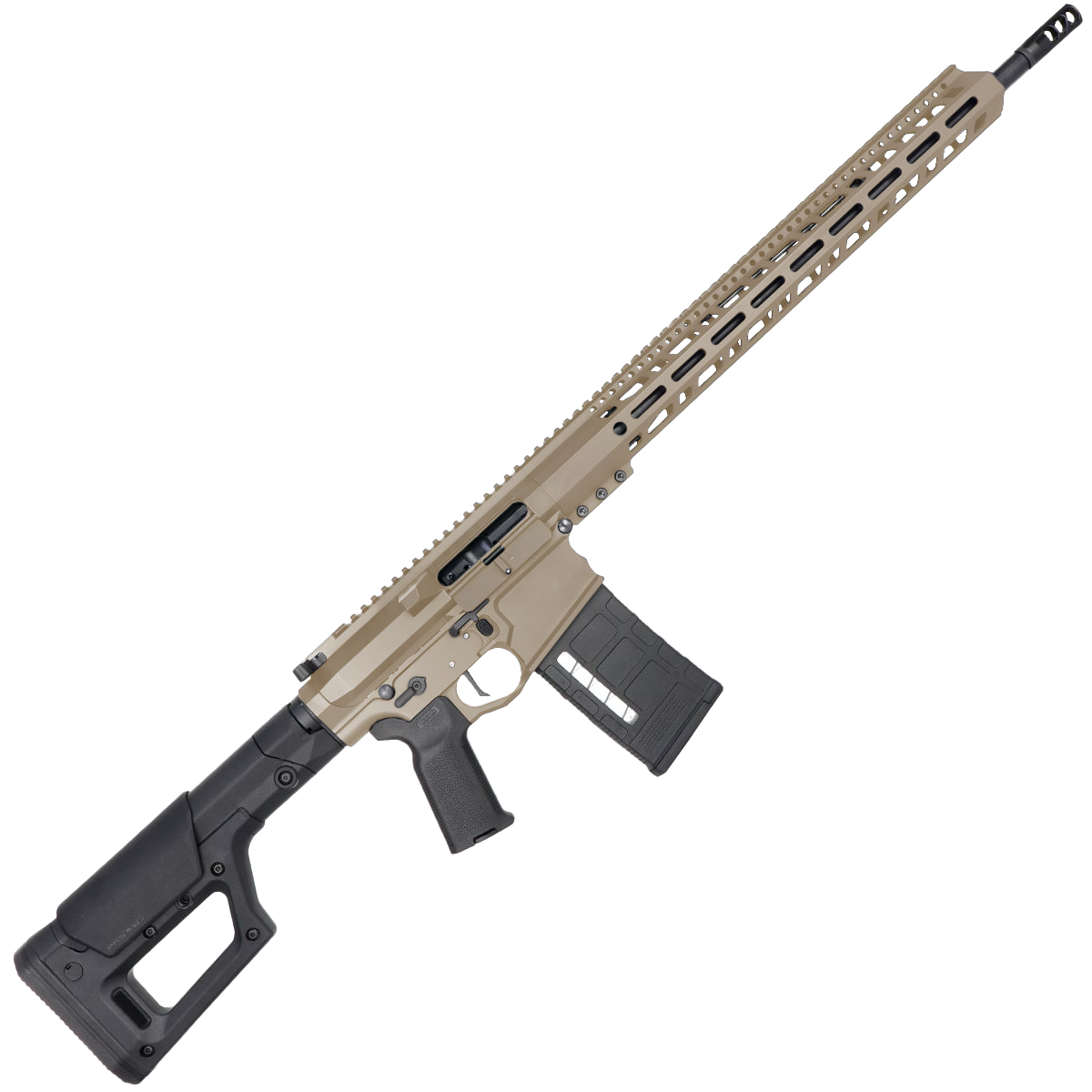 AR 6.5 Creedmoor Custom Semi Auto Rifle 20" Nitride Barrel 18" M-LOK Handguard Magpul PRS Stock - Flat Dark Earth