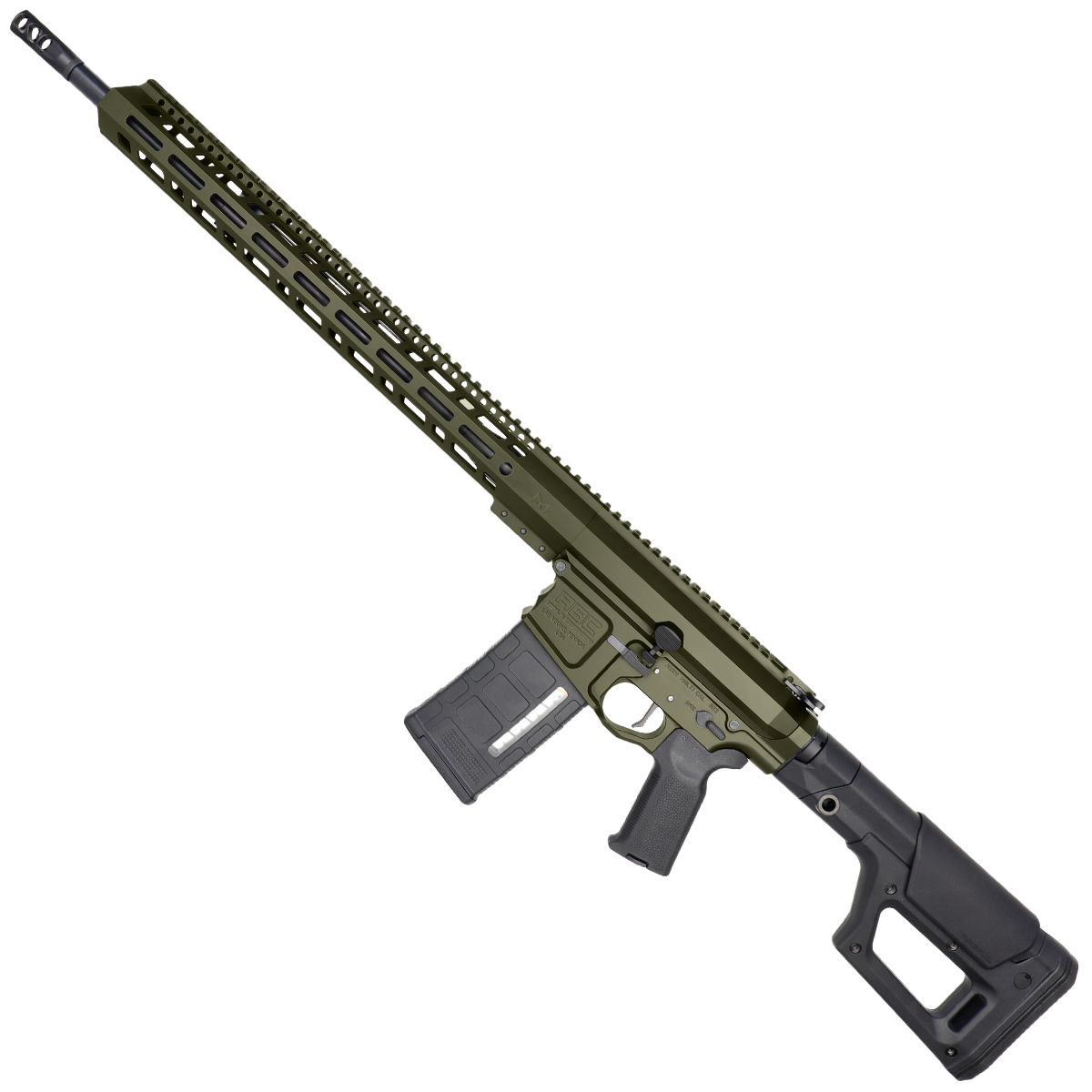 AR 6.5 Creedmoor Custom Semi Auto Rifle 20" Nitride Barrel 18" M-LOK Handguard Magpul PRS Stock - Magpul ODG