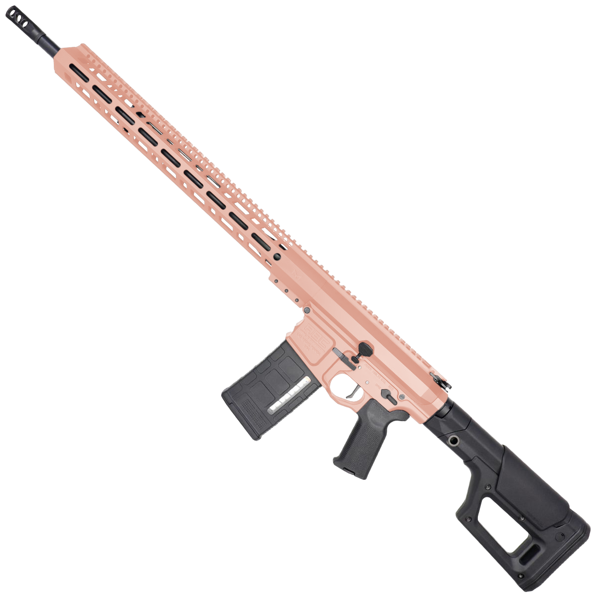 AR 6.5 Creedmoor Custom Semi Auto Rifle 20" Nitride Barrel 18" M-LOK Handguard Magpul PRS Stock - Rose Gold