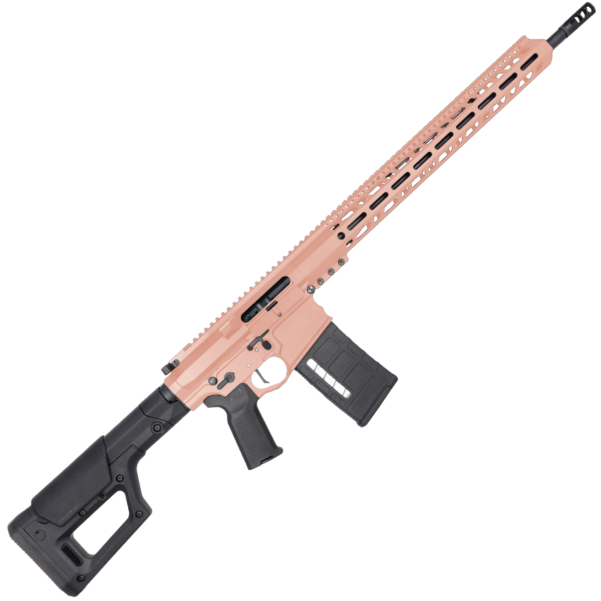 AR 6.5 Creedmoor Custom Semi Auto Rifle 20" Nitride Barrel 18" M-LOK Handguard Magpul PRS Stock - Rose Gold