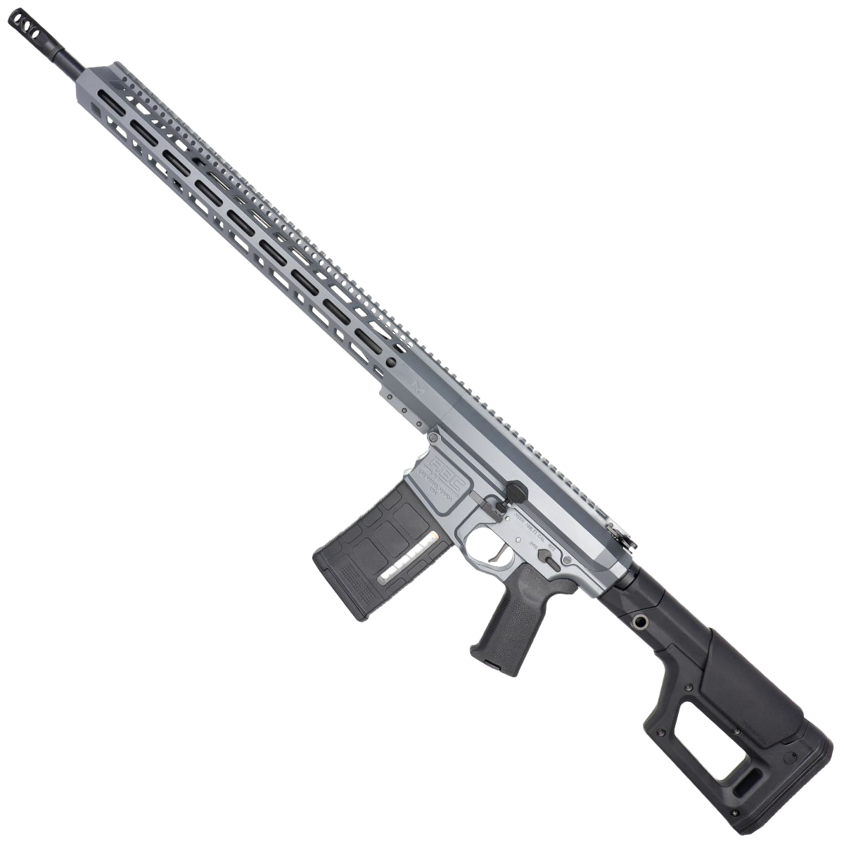 AR 6.5 Creedmoor Custom Semi Auto Rifle 20" Nitride Barrel 18" M-LOK Handguard Magpul PRS Stock - Tungsten Gray