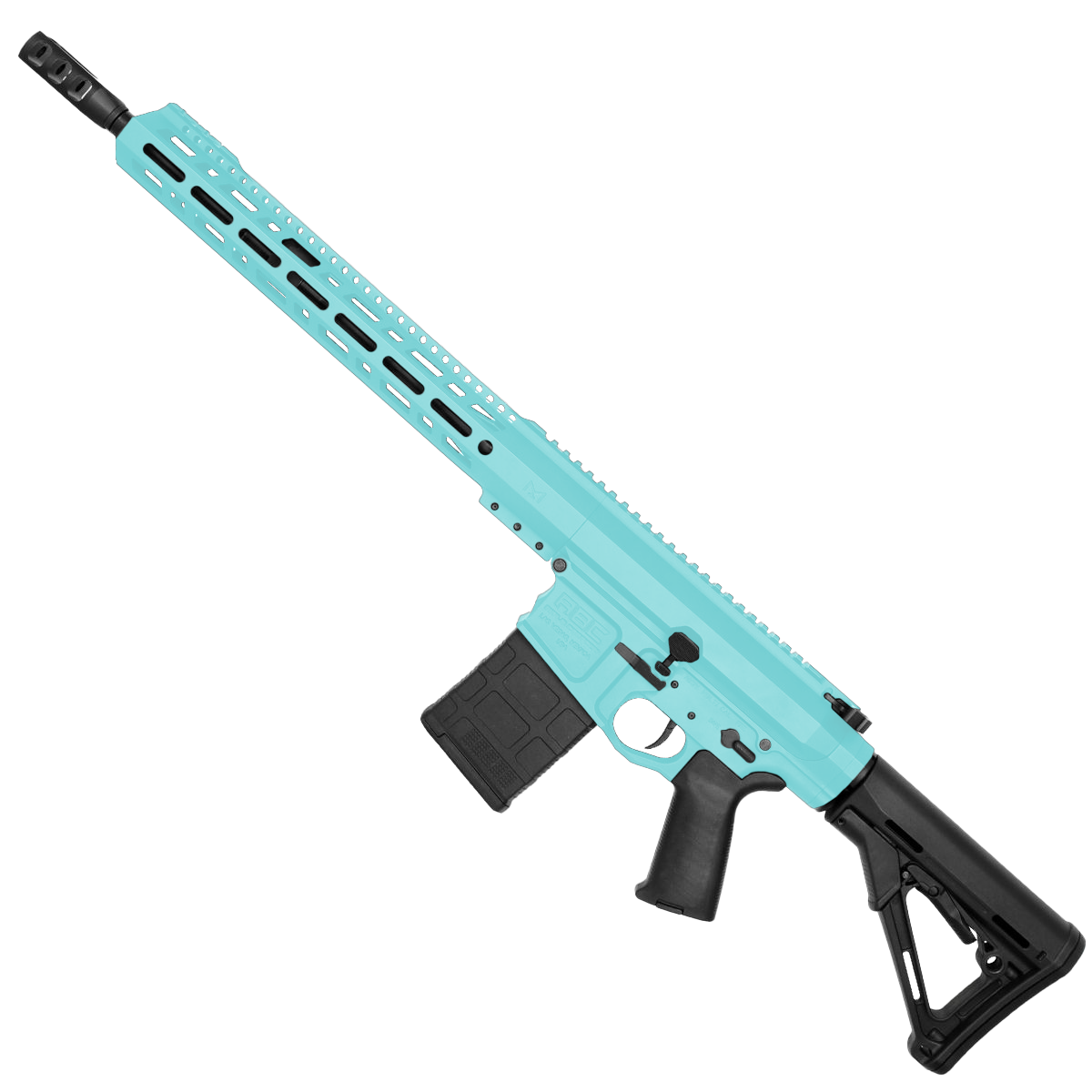 AR LR-308 Custom Semi Auto Rifle 16" Nitride Barrel M-LOK Handguard - Robins Egg Blue