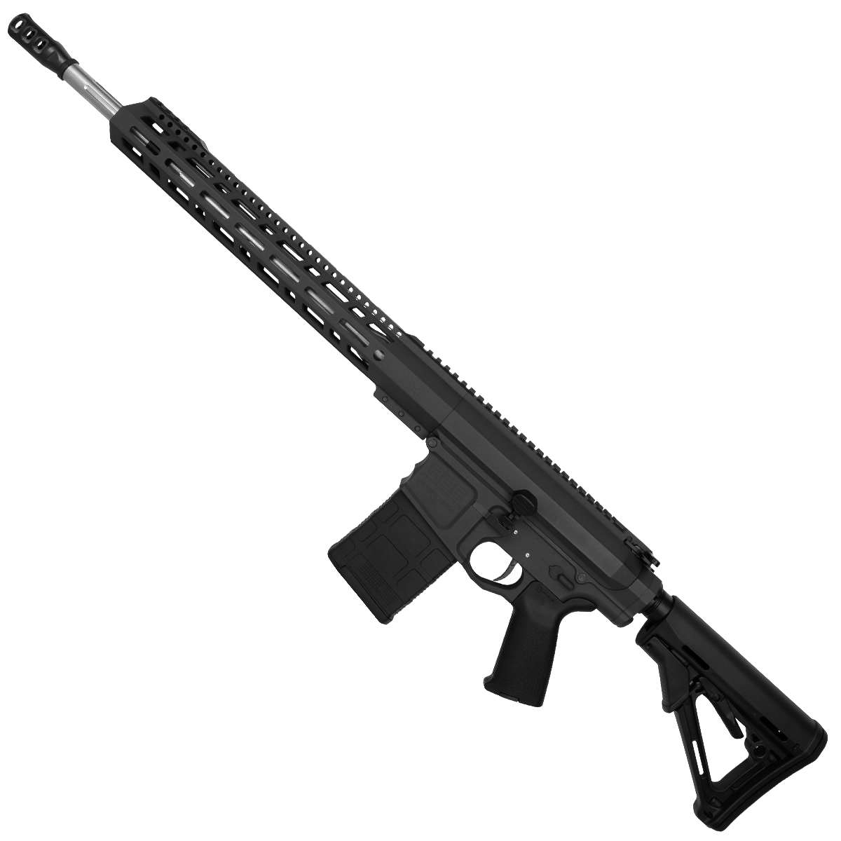 AR LR-308 Custom Semi Auto Rifle 18" Stainless Barrel M-LOK Handguard Adjustable Stock - Black