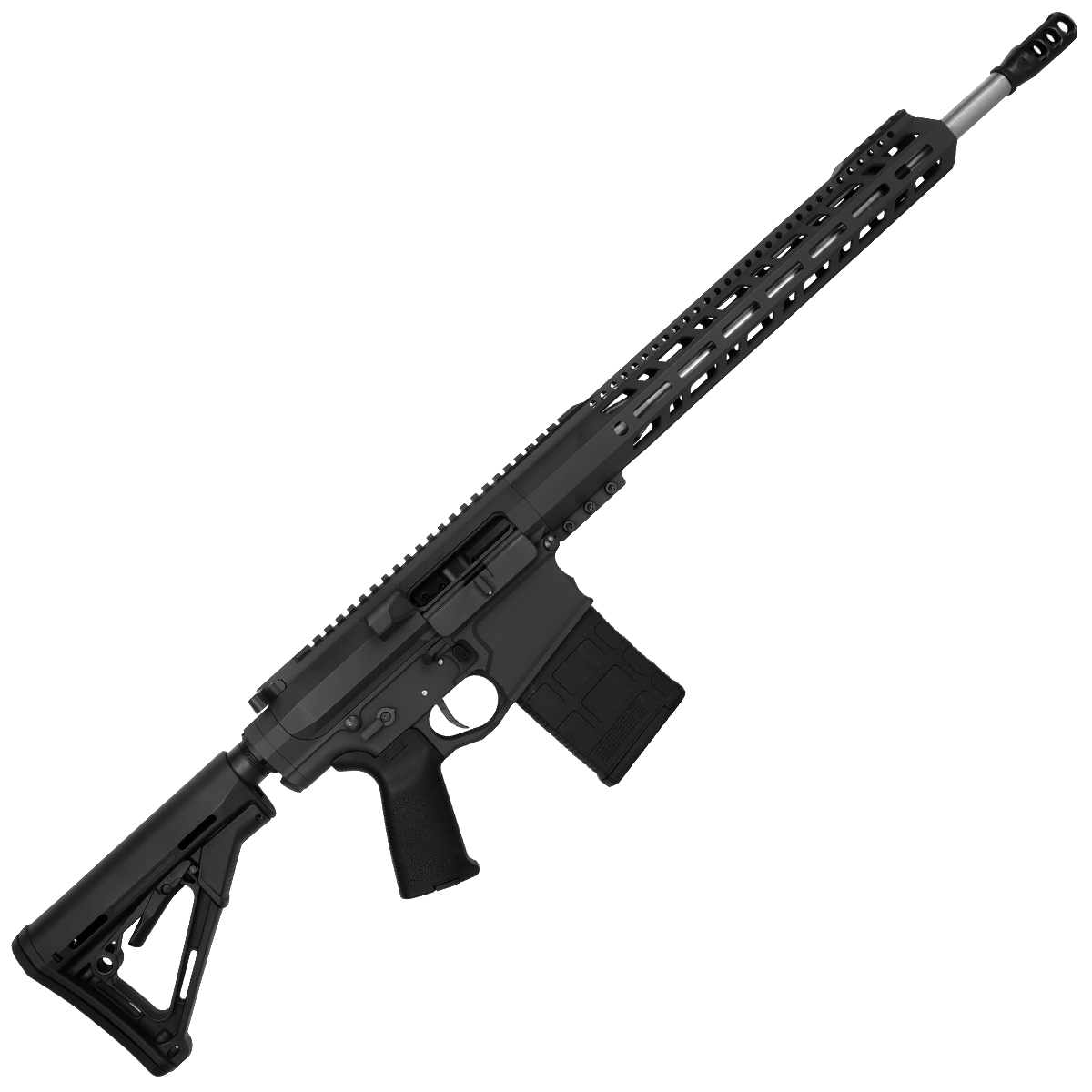 AR LR-308 Custom Semi Auto Rifle 18" Stainless Barrel M-LOK Handguard Adjustable Stock - Black