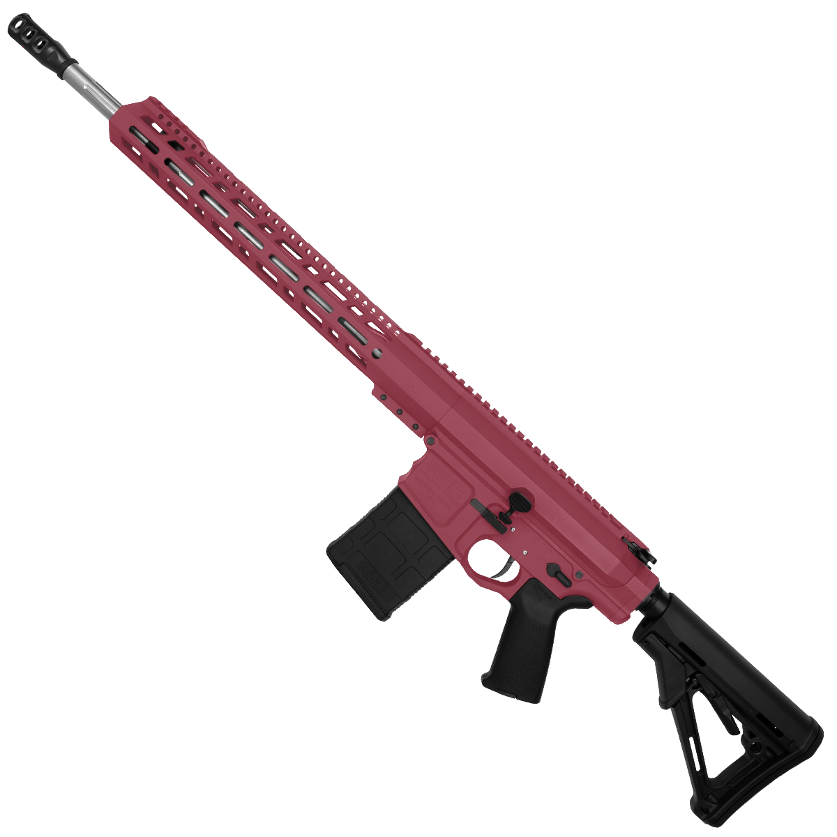 AR LR-308 Custom Semi Auto Rifle 18" Stainless Barrel M-LOK Handguard Adjustable Stock-Cranberry Frost