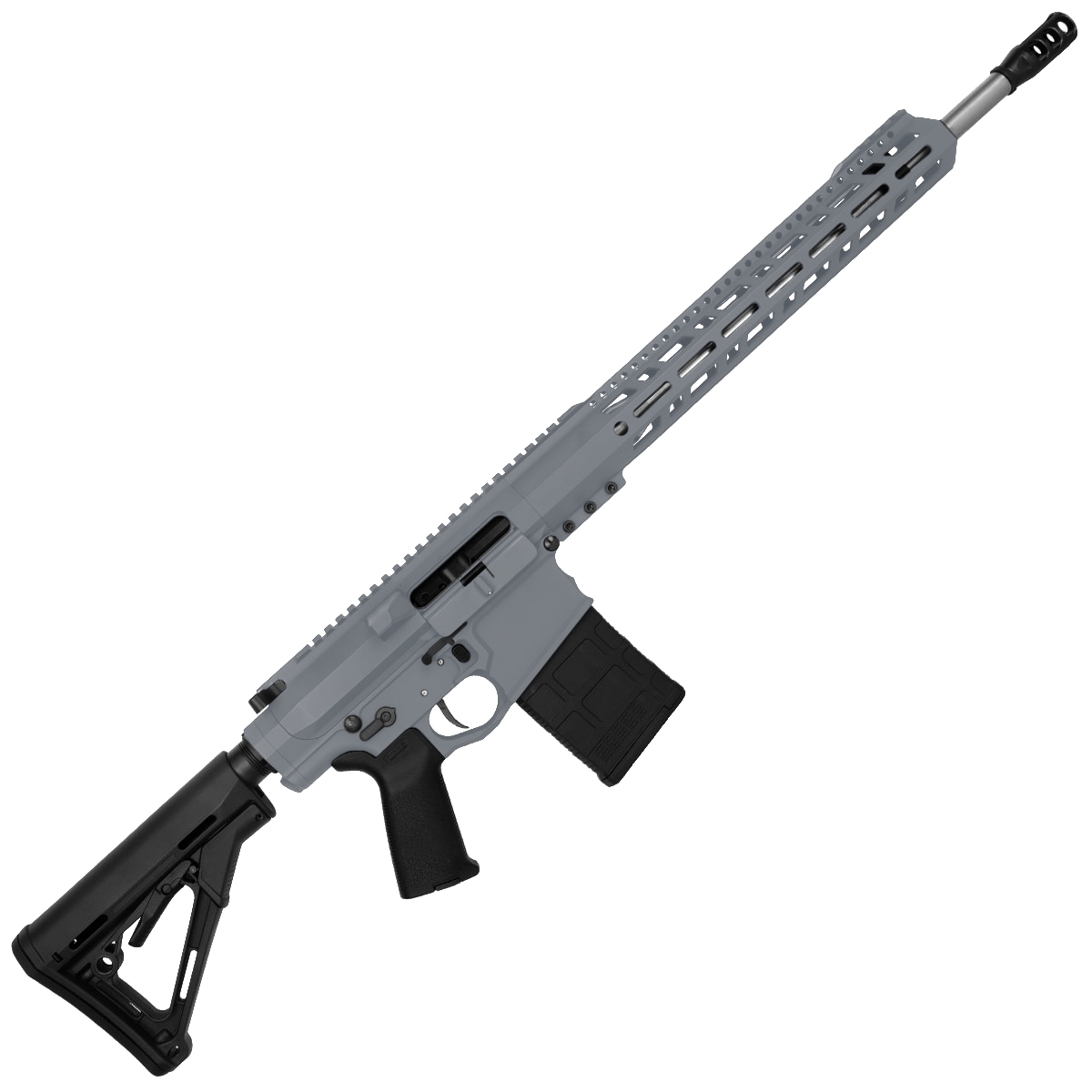 AR LR-308 Custom Semi Auto Rifle 18" Stainless Barrel M-LOK Handguard Adjustable Stock-Sniper Grey