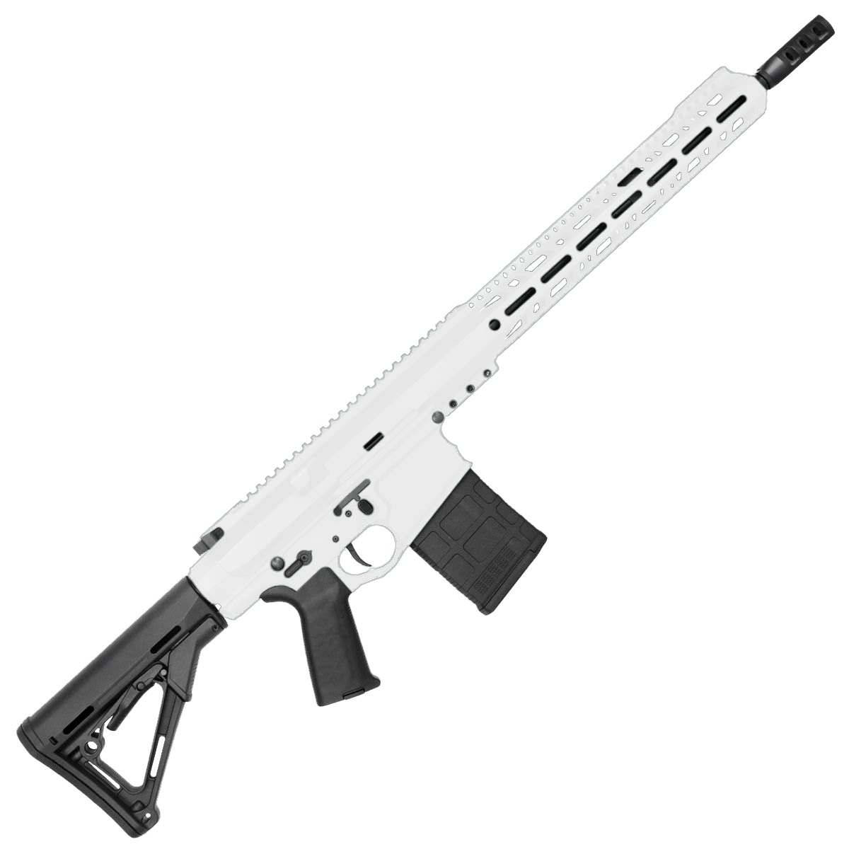 AR LR-308 Custom Semi Auto Rifle 16" Nitride Barrel M-LOK Handguard - White