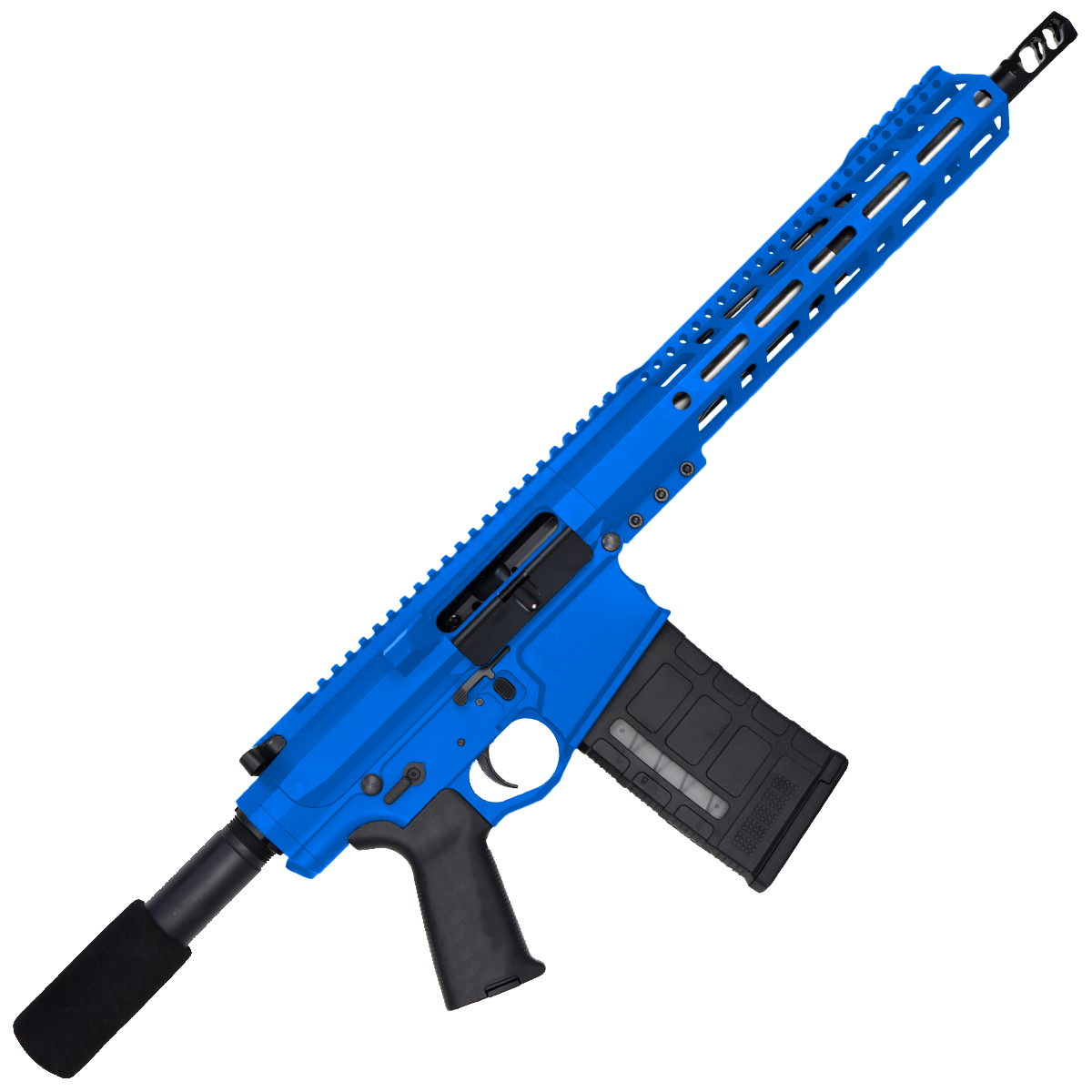 AR LR-308 Custom Semi Auto Pistol 12" Stainless Steel Barrel 12" MLOK Handguard - Flame Blue