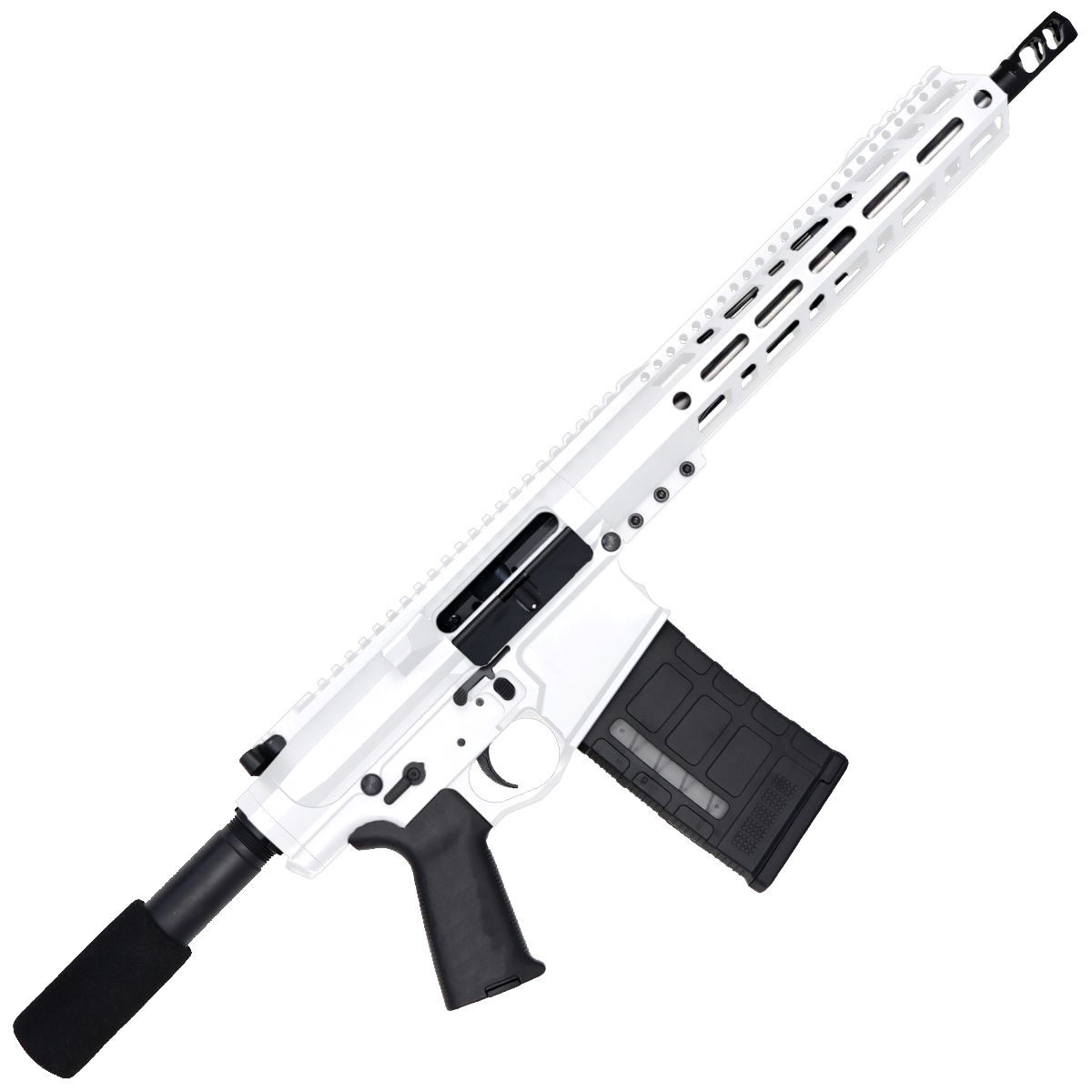 AR LR-308 Custom Semi Auto Pistol 12" Stainless Steel Barrel 12" MLOK Handguard - White