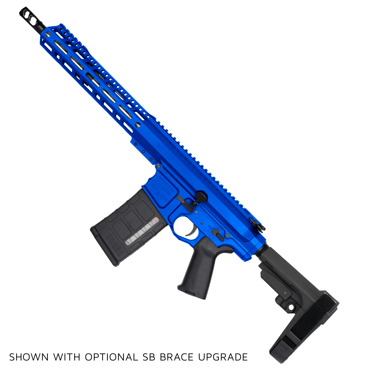 AR LR-308 Custom Semi Auto Pistol 12" Stainless Steel Barrel 12" MLOK Handguard - Flame Blue