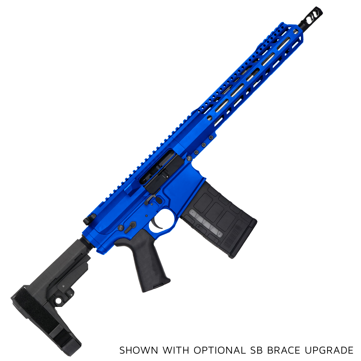 AR LR-308 Custom Semi Auto Pistol 12" Stainless Steel Barrel 12" MLOK Handguard - Flame Blue