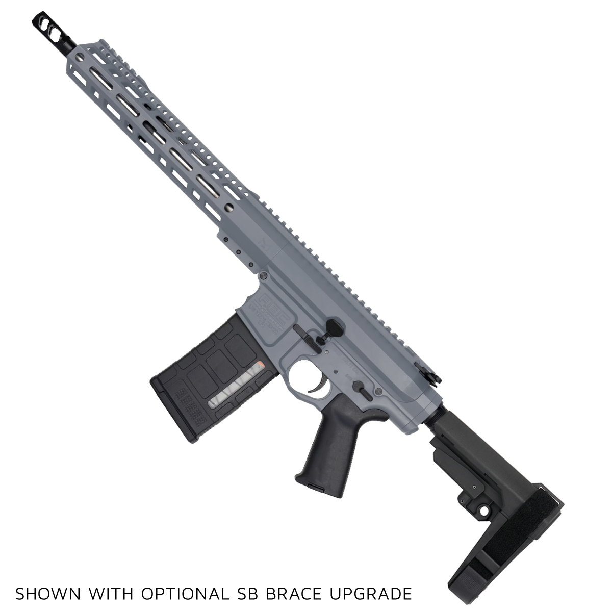 AR LR-308 Custom Semi Auto Pistol 12" Stainless Steel Barrel 12" MLOK Handguard - Sniper Grey