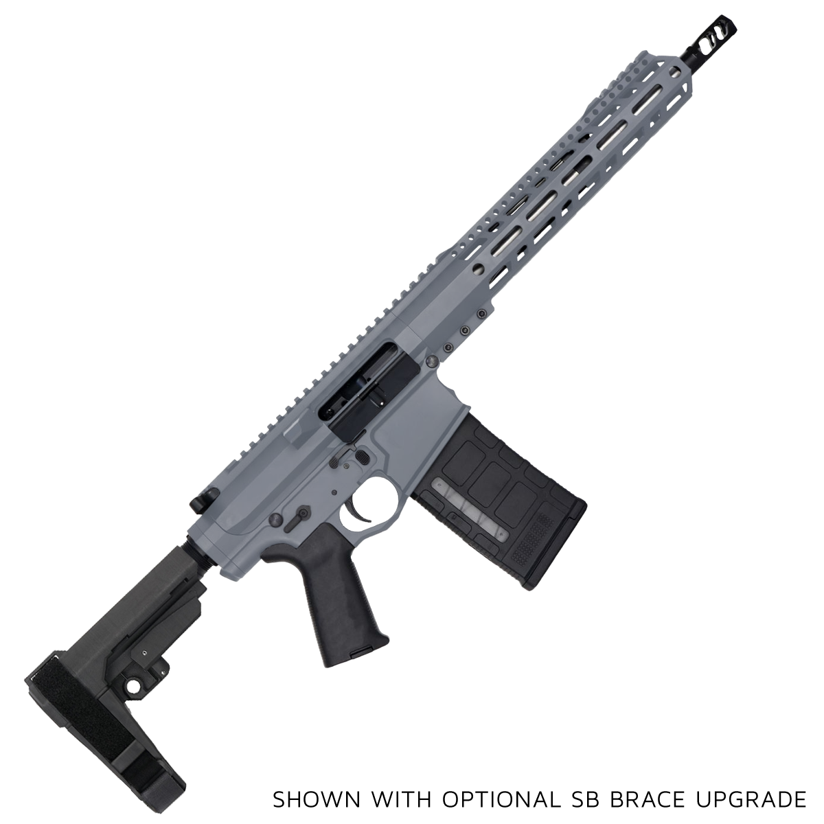 AR LR-308 Custom Semi Auto Pistol 12" Stainless Steel Barrel 12" MLOK Handguard - Sniper Grey