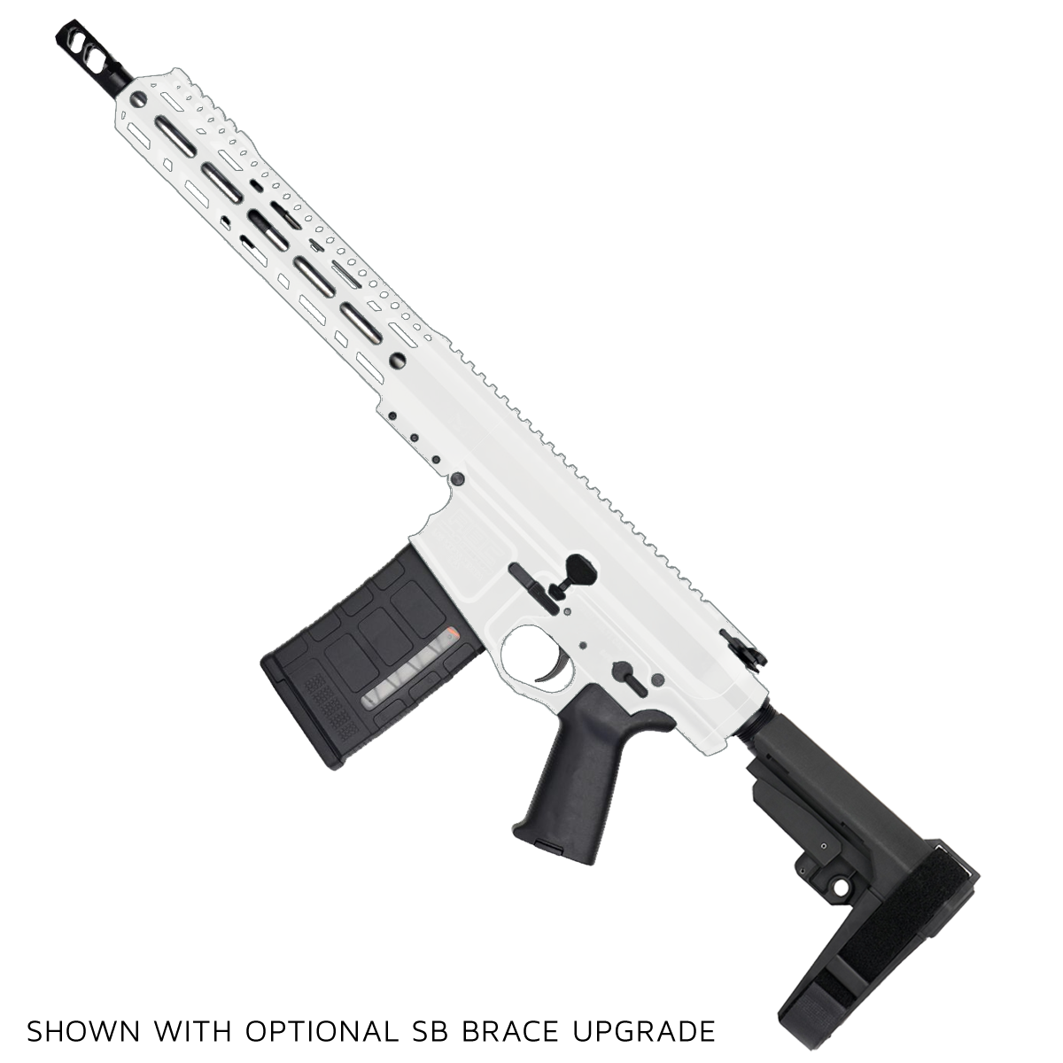 AR LR-308 Custom Semi Auto Pistol 12" Stainless Steel Barrel 12" MLOK Handguard - White