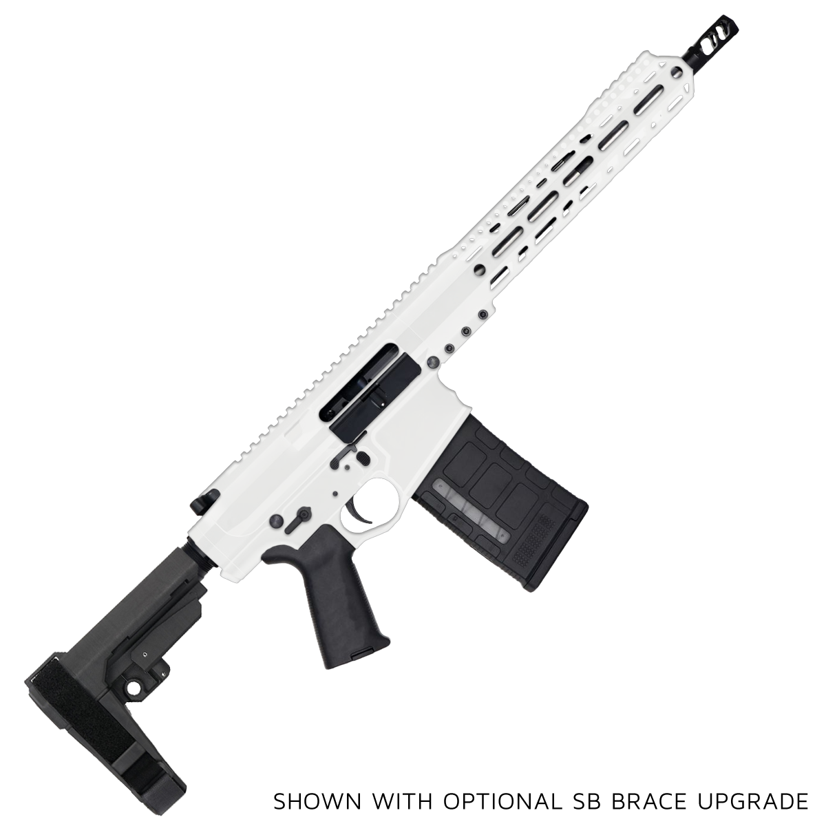 AR LR-308 Custom Semi Auto Pistol 12" Stainless Steel Barrel 12" MLOK Handguard - White