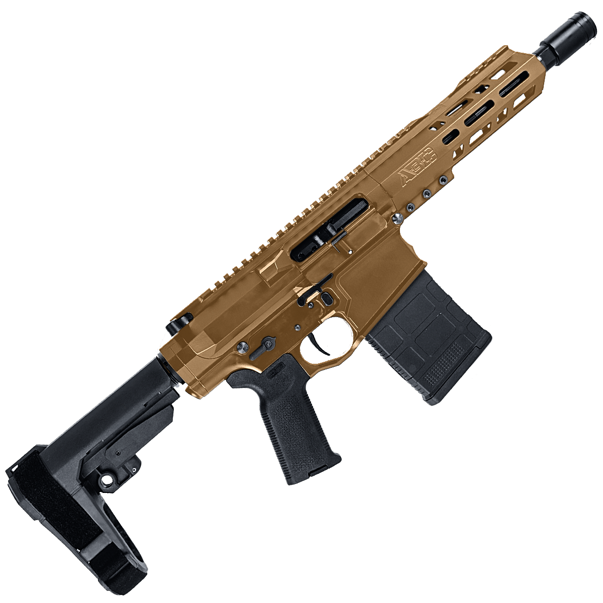 AR LR-308 Custom Semi Auto Micro Pistol 7.75" Barrel MLOK 7" Handguard - Burnt Bronze