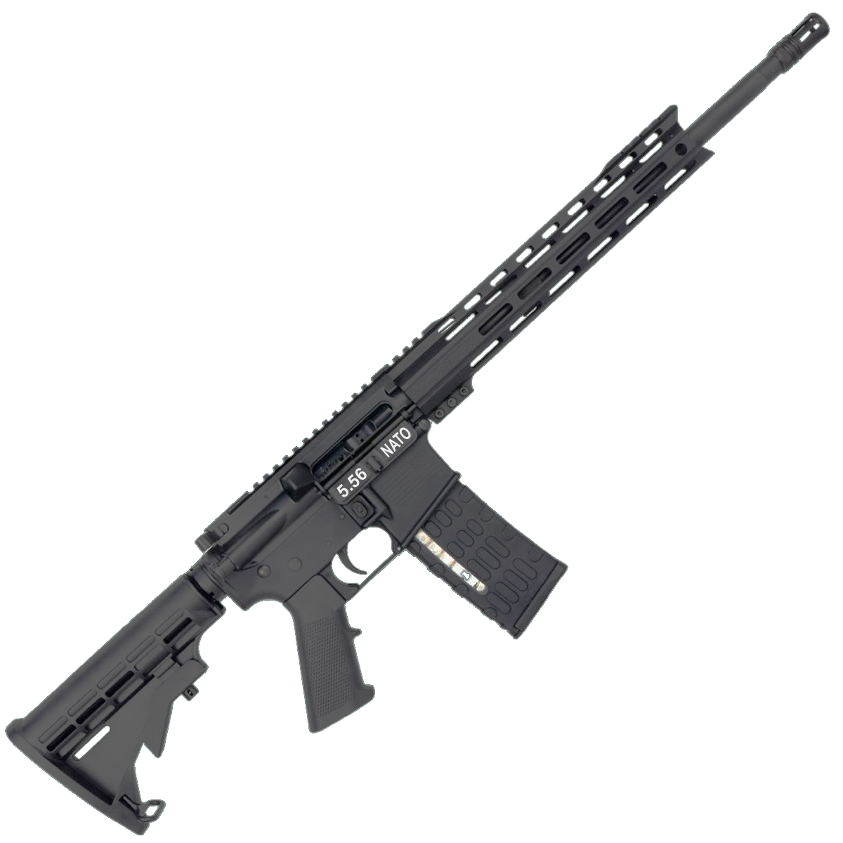 AR-15 Semi Auto .223/5.56 NATO Rifle 16" 1:8 Barrel M4 Stock 12" Custom Hybrid Slim MLOK