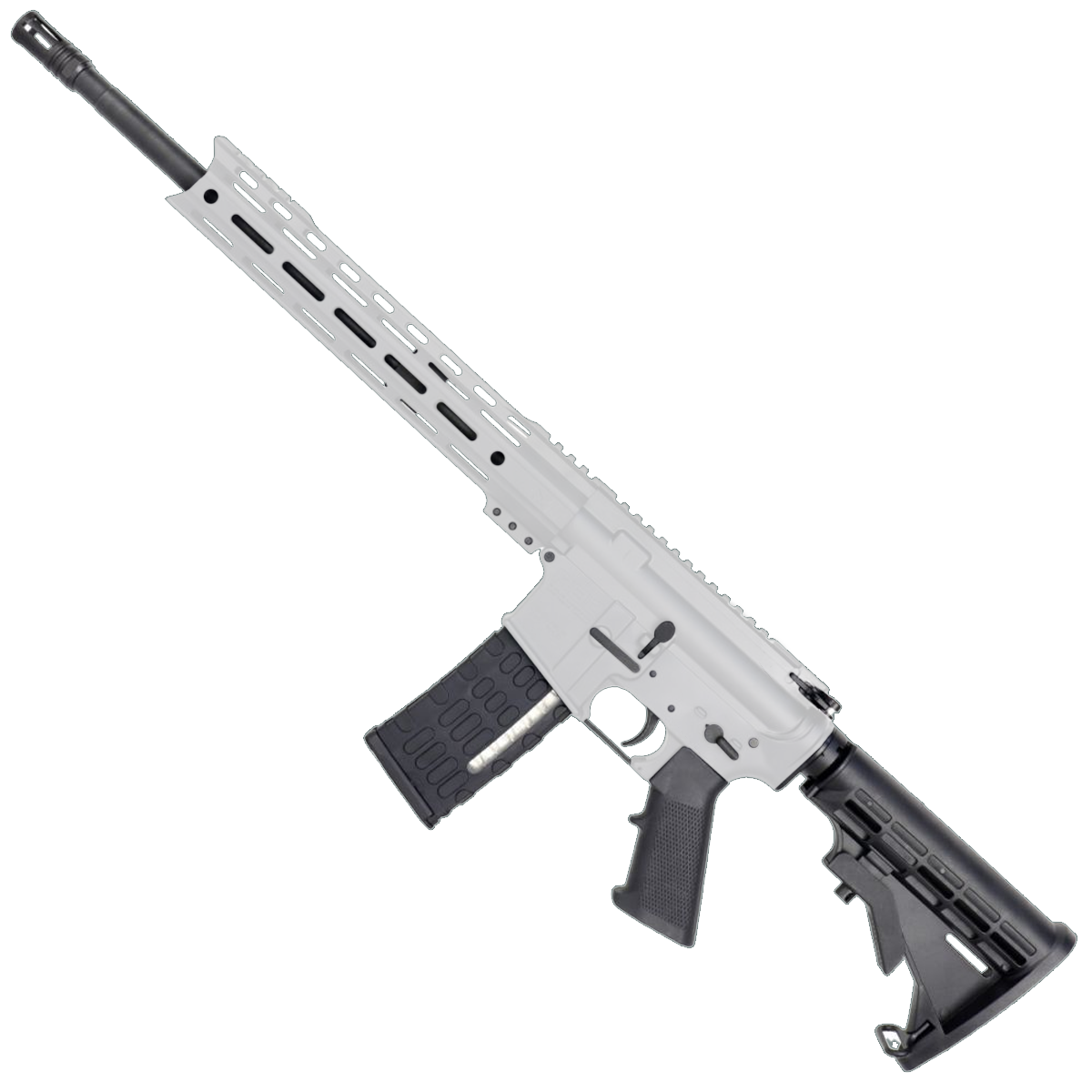 AR-15 Semi Auto .223/5.56 NATO Rifle 16" 1:8 Barrel M4 Stock 12" Custom Hybrid Slim MLOK - White