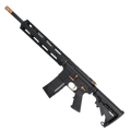 AR-15 Two-Tone Semi Auto .223/5.56 NATO Rifle 16" Barrel M4 Stock 12" Quad Rail Handguard - Black and Burnt Bronze