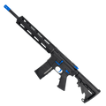 AR-15 Two-Tone Semi Auto .223/5.56 NATO Rifle 16" Barrel M4 Stock 12" Quad Rail Handguard - Black and Flame Blue