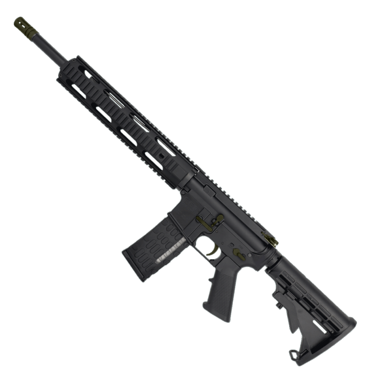 AR-15 Two-Tone Semi Auto .223/5.56 NATO Rifle 16" Barrel M4 Stock 12" Quad Rail Handguard - Black and Magpul ODG