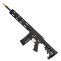 AR-15 Two-Tone Semi Auto .223/5.56 NATO Rifle 16" Barrel M4 Stock 12" Quad Rail Handguard - Black and Tequila Sunrise Orange