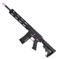AR-15 Two-Tone Semi Auto .223/5.56 NATO Rifle 16" Barrel M4 Stock 12" Quad Rail Handguard - Black and Sig Pink