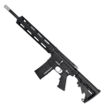 AR-15 Two-Tone Semi Auto .223/5.56 NATO Rifle 16" Barrel M4 Stock 12" Quad Rail Handguard - Black and Glacier Silver