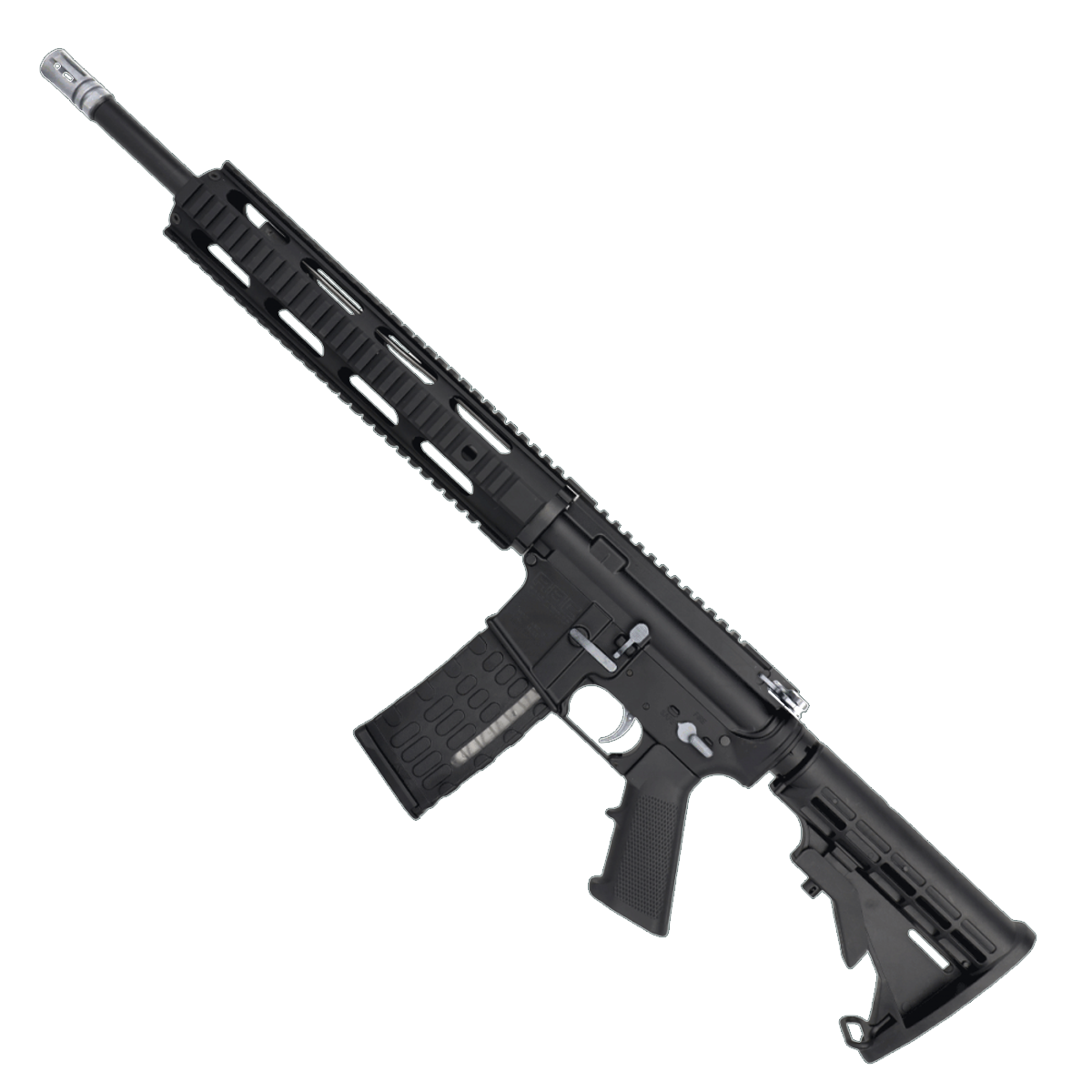 AR-15 Two-Tone Semi Auto .223/5.56 NATO Rifle 16" Barrel M4 Stock 12" Quad Rail Handguard - Black and Tungsten Gray