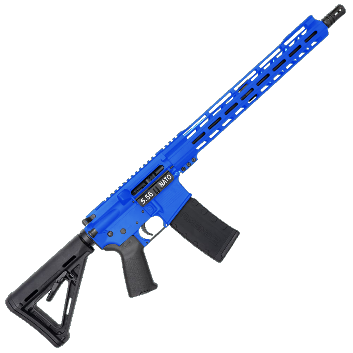 AR-15 5.56 NATO Rifle 16" Barrel 15" Hybrid MLOK Handguard MOE - Flame Blue
