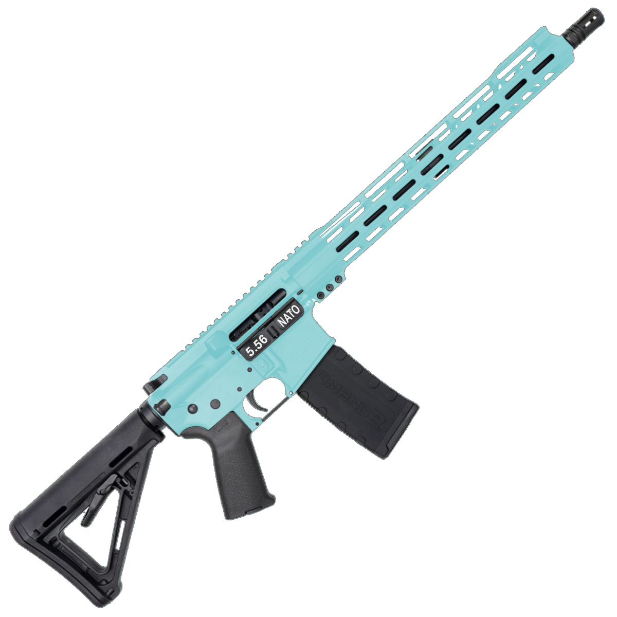 AR-15 5.56 NATO Rifle 16" Barrel 15" Hybrid MLOK Handguard MOE - Robins Egg Blue