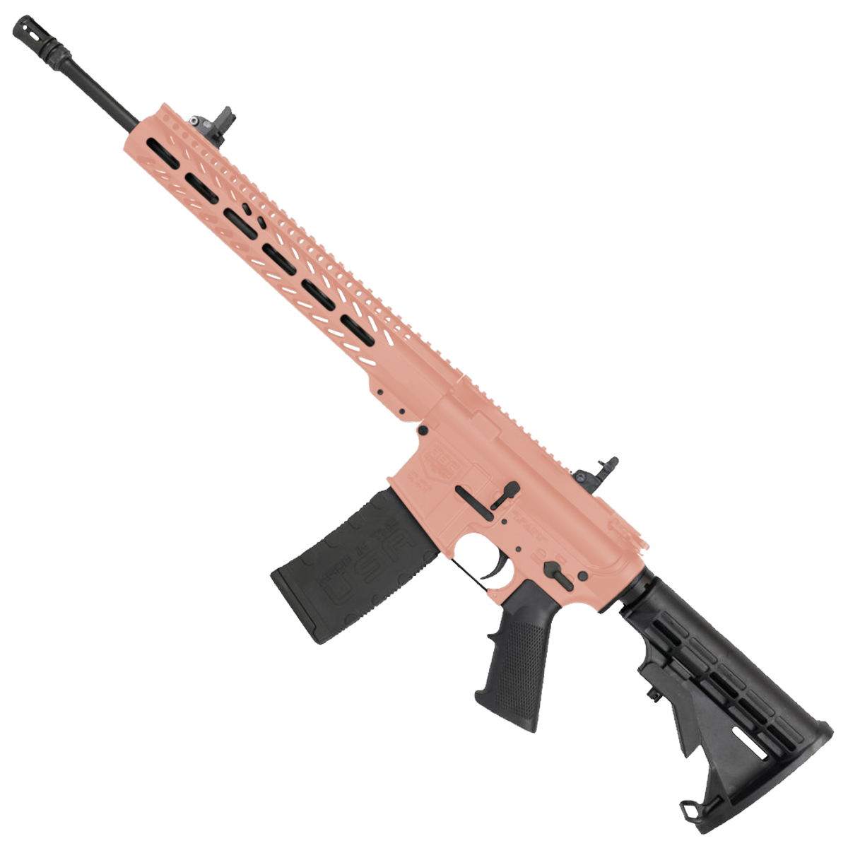 AR-15 Semi Auto 5.56 NATO Rifle 16" Barrel 12" Slim MLOK Handguard - Rose Gold