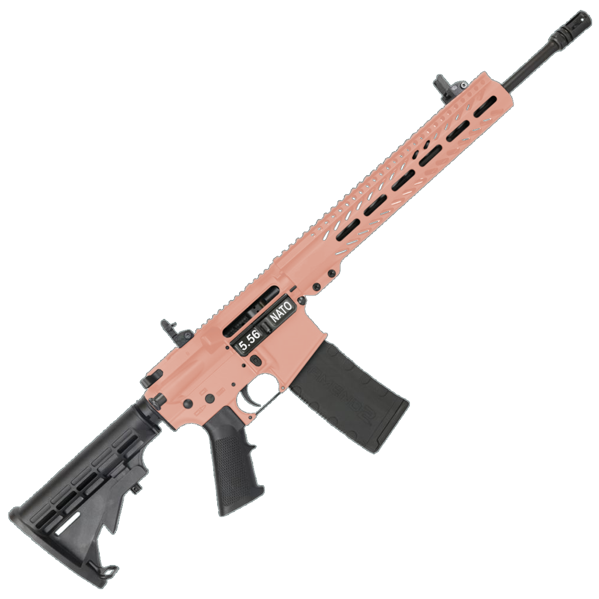 AR-15 Semi Auto 5.56 NATO Rifle 16" Barrel 12" Slim MLOK Handguard - Rose Gold