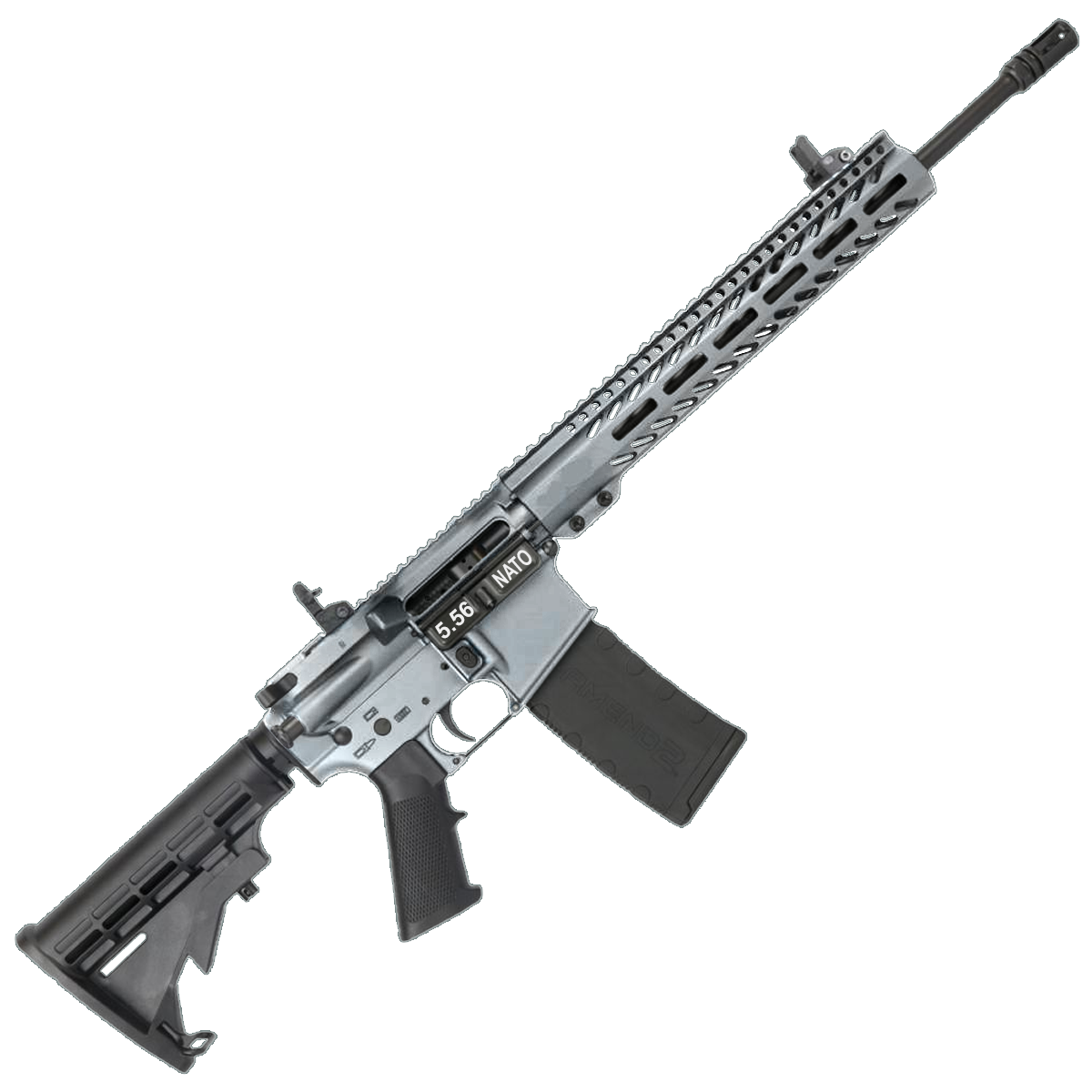 AR-15 Semi Auto 5.56 NATO Rifle 16" Barrel 12" Slim MLOK Handguard - Tungsten Gray